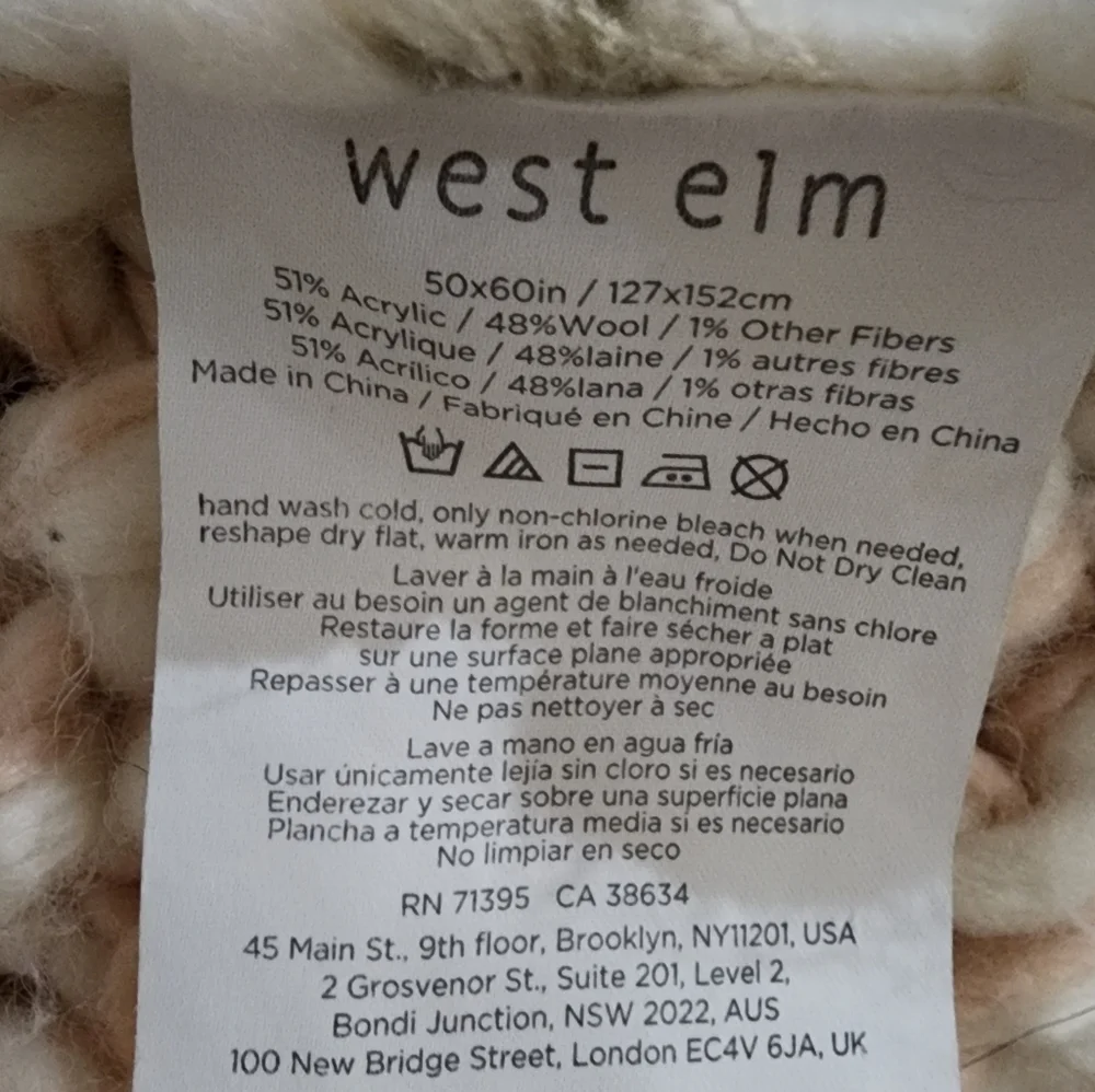 West Elm Chunky Knit Throw